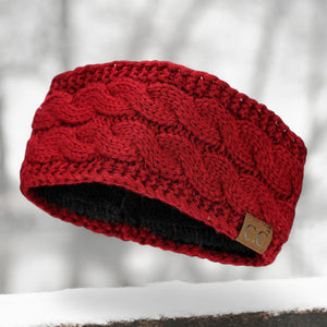 Cable Knit Lined Head Wrap for Women – Warm, Stylish Hair - Friendly Accessory | C.C. Brand - Truly Contagious