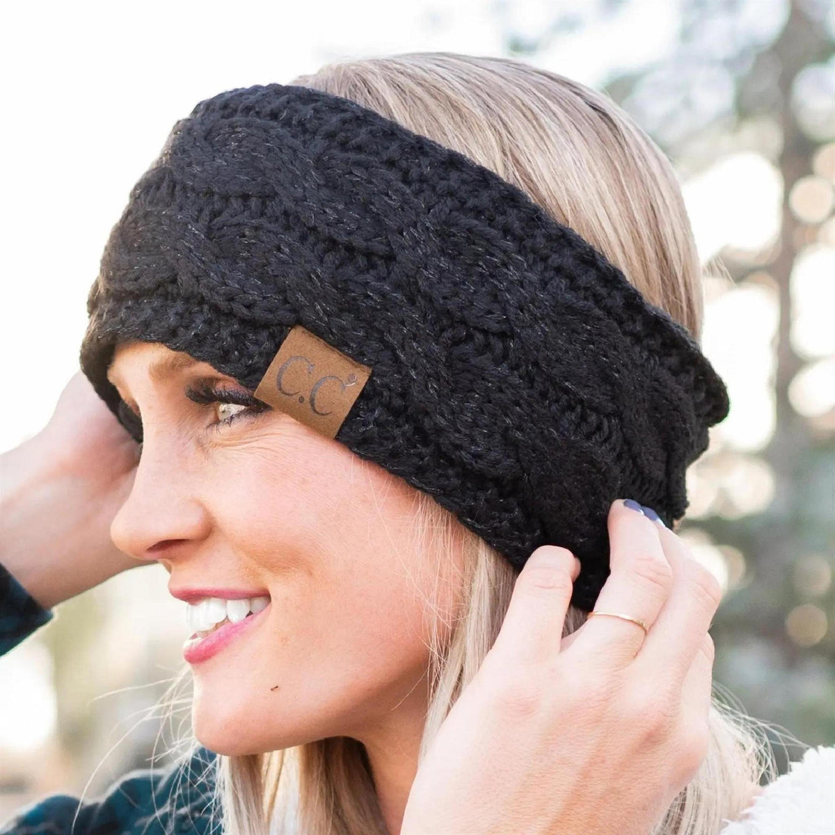Cable Knit Lined Head Wrap for Women - Warm, Stylish Hair - Friendly Accessory | C.C. Brand - Truly Contagious
