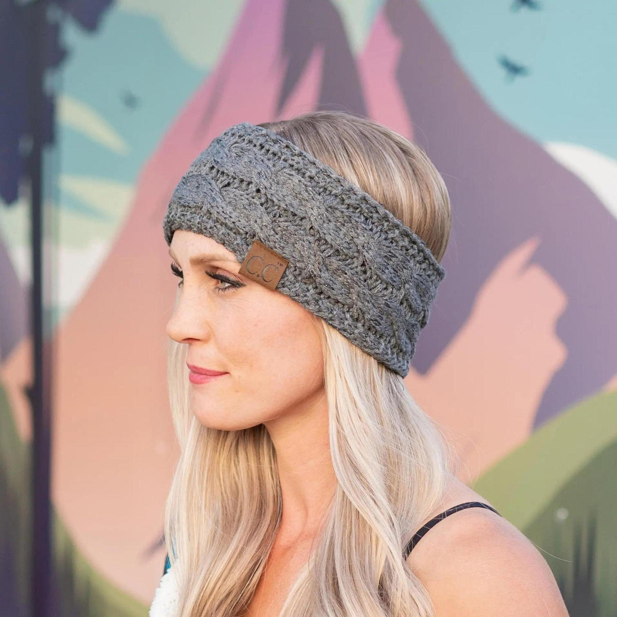 Cable Knit Lined Head Wrap for Women - Warm, Stylish Hair - Friendly Accessory | C.C. Brand - Truly Contagious