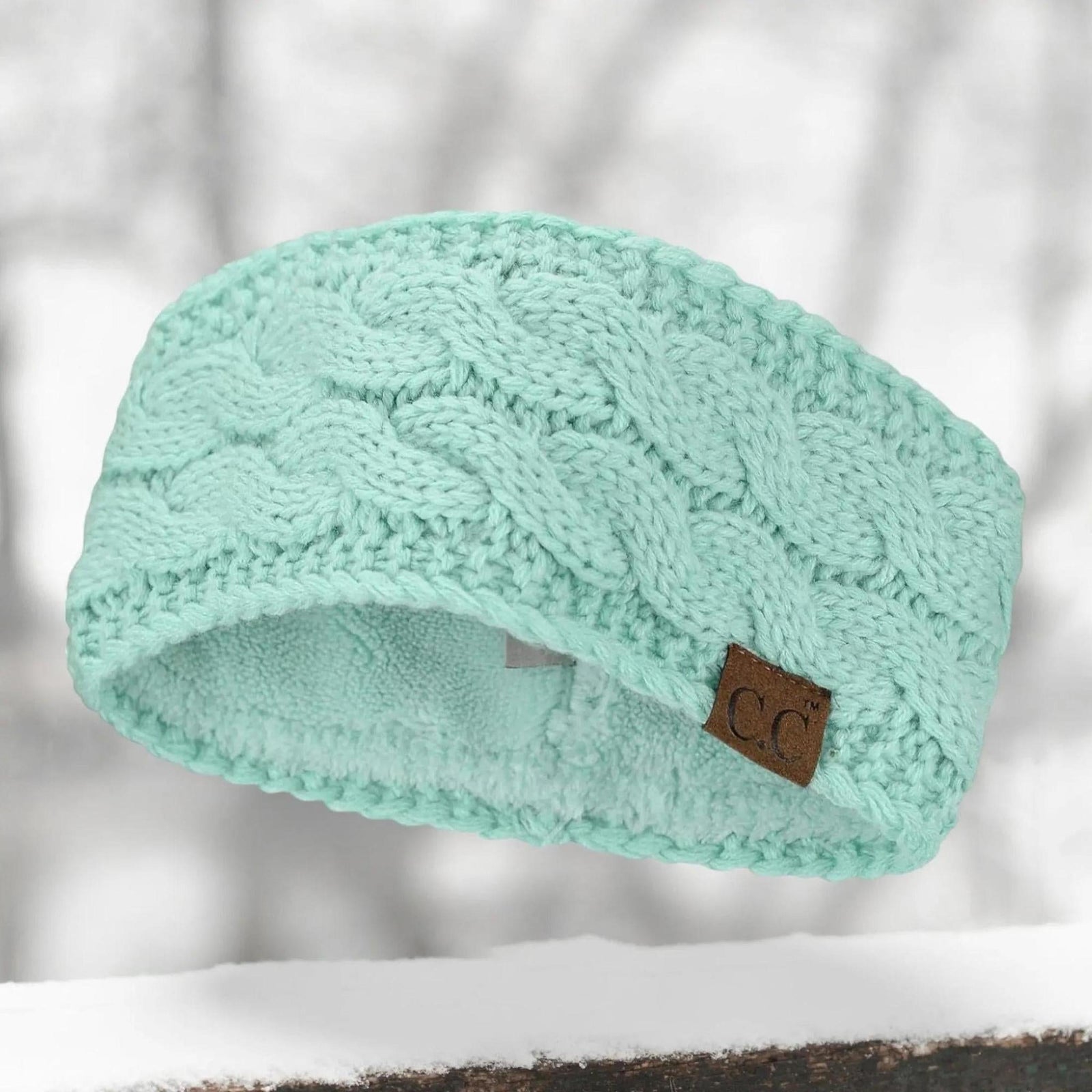 Cable Knit Lined Head Wrap for Women - Warm, Stylish Hair - Friendly Accessory | C.C. Brand - Truly Contagious