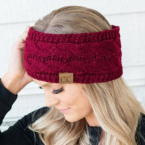 Cable Knit Lined Head Wrap for Women – Warm, Stylish Hair - Friendly Accessory | C.C. Brand - Truly Contagious