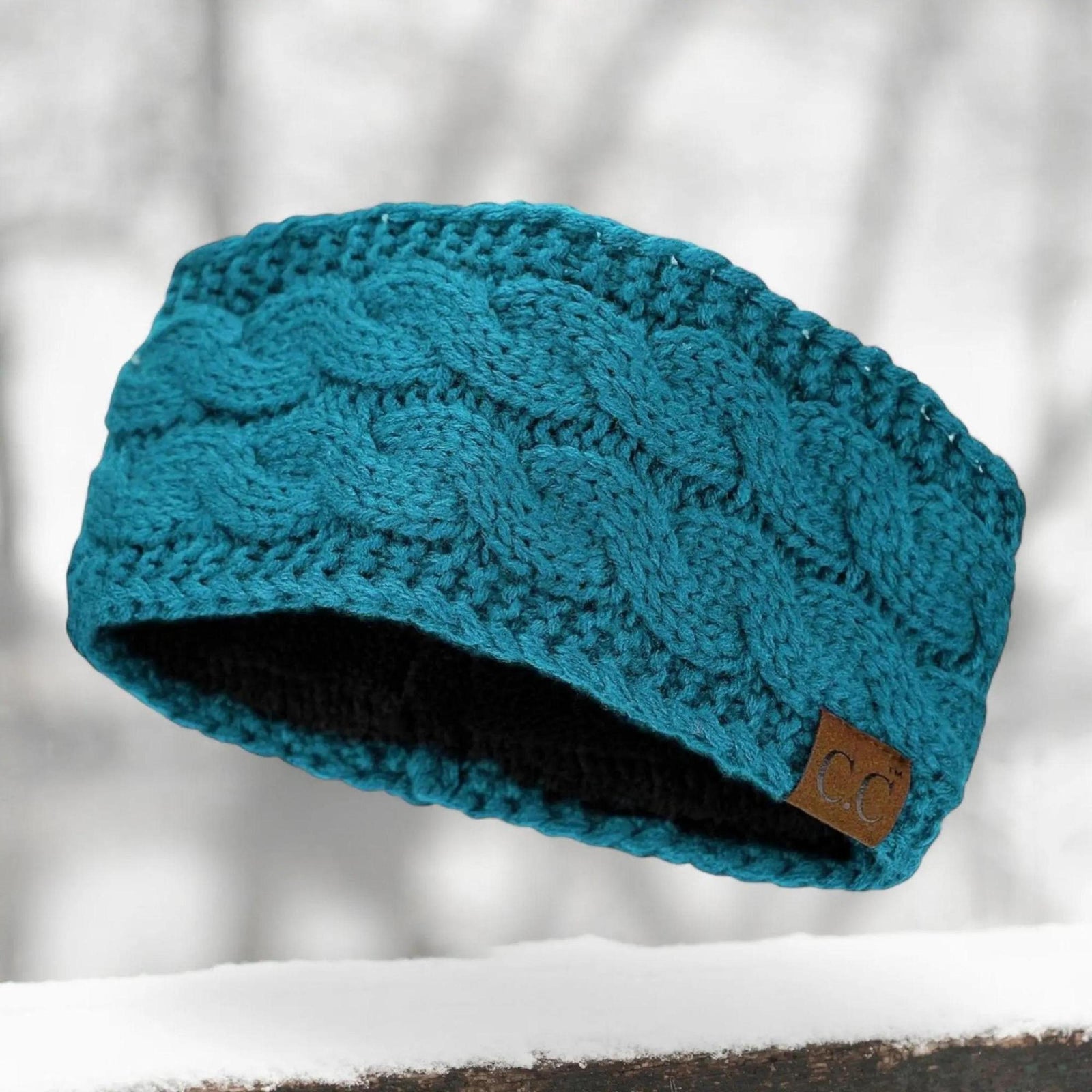 Cable Knit Lined Head Wrap for Women - Warm, Stylish Hair - Friendly Accessory | C.C. Brand - Truly Contagious