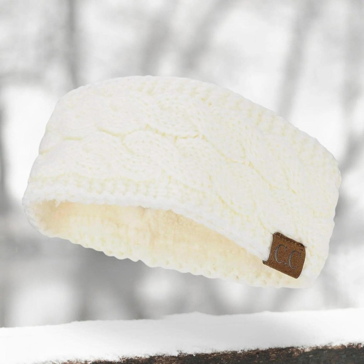 Cable Knit Lined Head Wrap for Women - Warm, Stylish Hair - Friendly Accessory | C.C. Brand - Truly Contagious