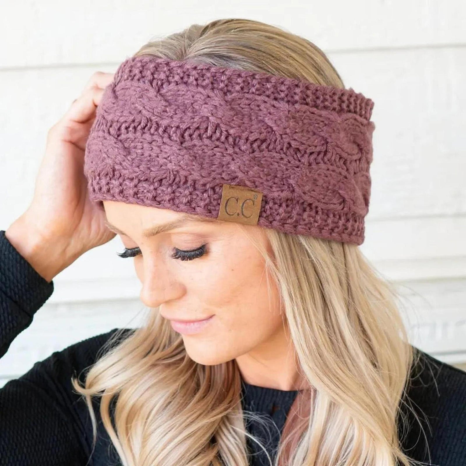 Cable Knit Lined Head Wrap for Women - Warm, Stylish Hair - Friendly Accessory | C.C. Brand - Truly Contagious