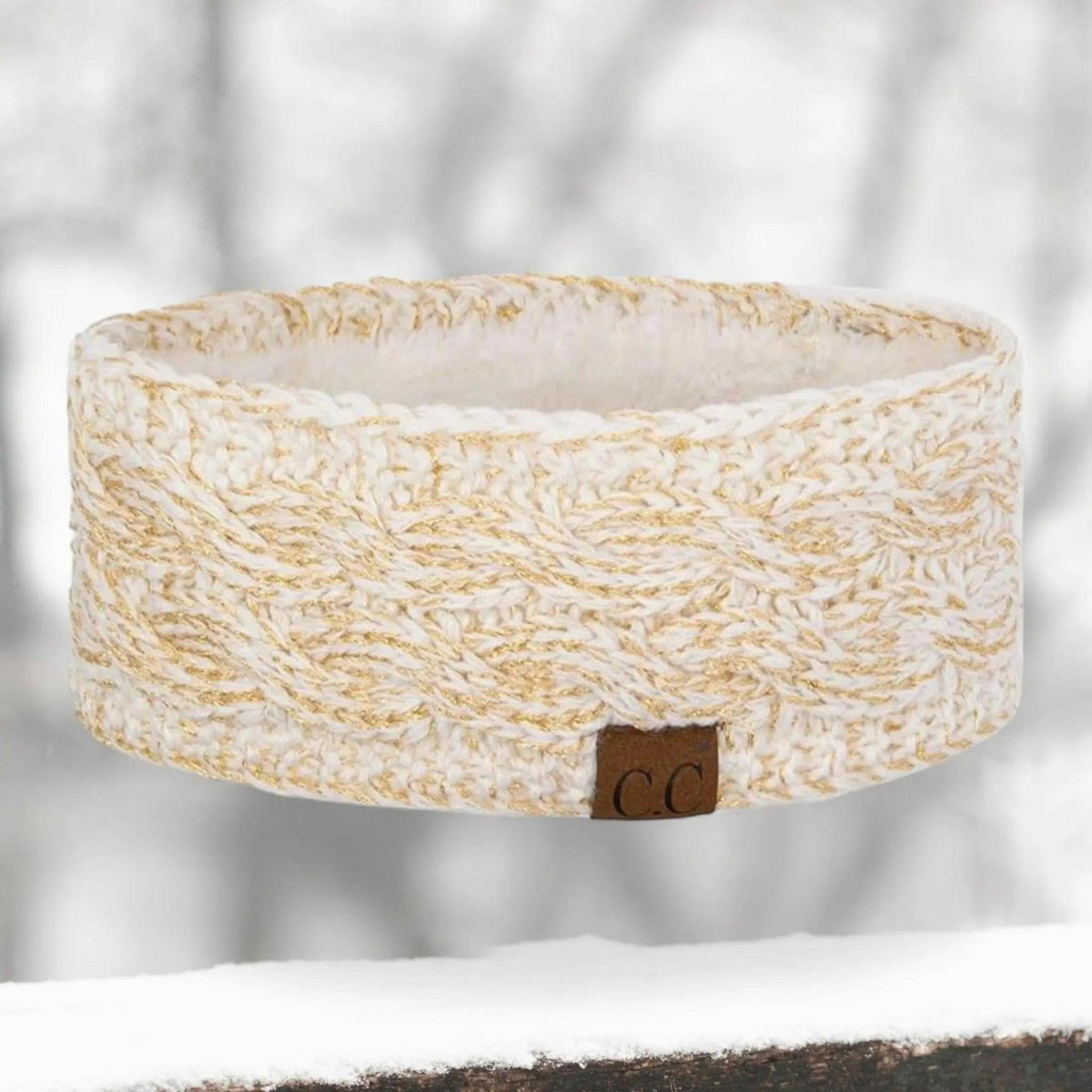 Cable Knit Lined Head Wrap for Women - Warm, Stylish Hair - Friendly Accessory | C.C. Brand - Truly Contagious