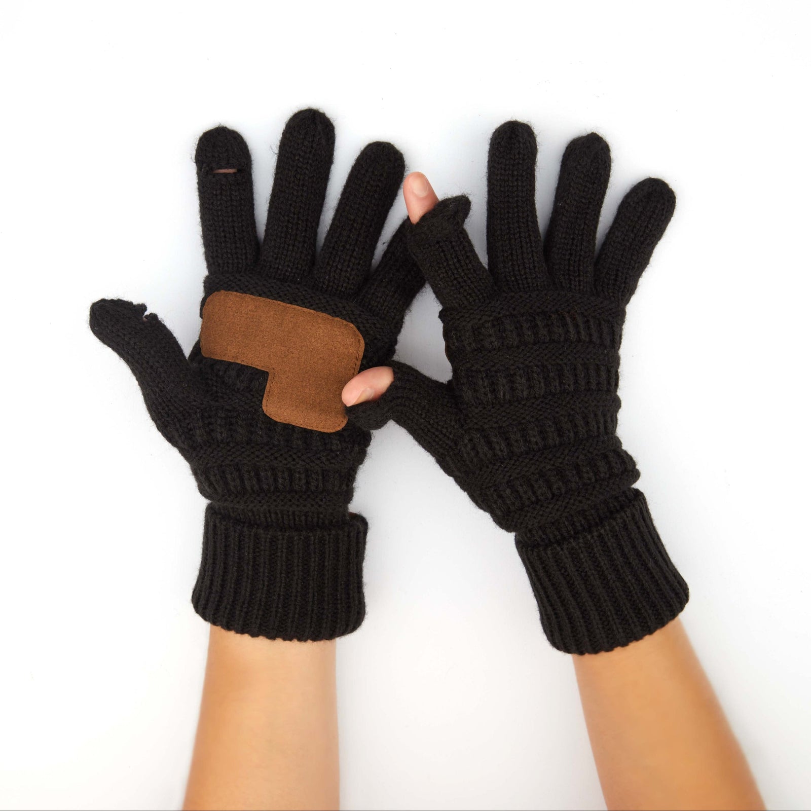C.C® Touchscreen Compatible Gloves - Cable Knit Winter Gloves for Women & Men
