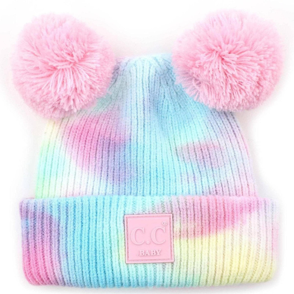 CC Baby and Kids Pom Pom Tie - Dye Beanies Hats - Truly Contagious