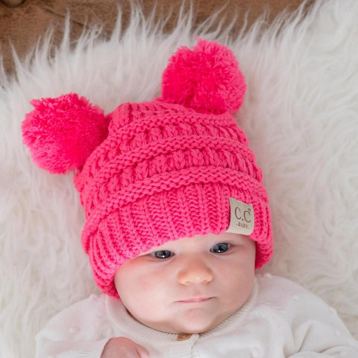 CC Baby and Kids Toddler Pom Pom Beanie Winter Snow Hats - Truly Contagious