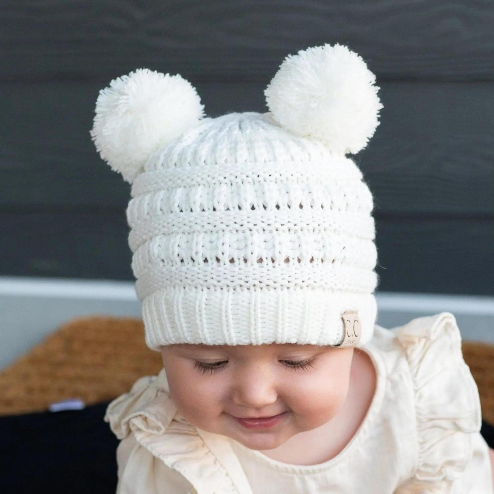 CC Baby and Kids Toddler Pom Pom Beanie Winter Snow Hats - Truly Contagious