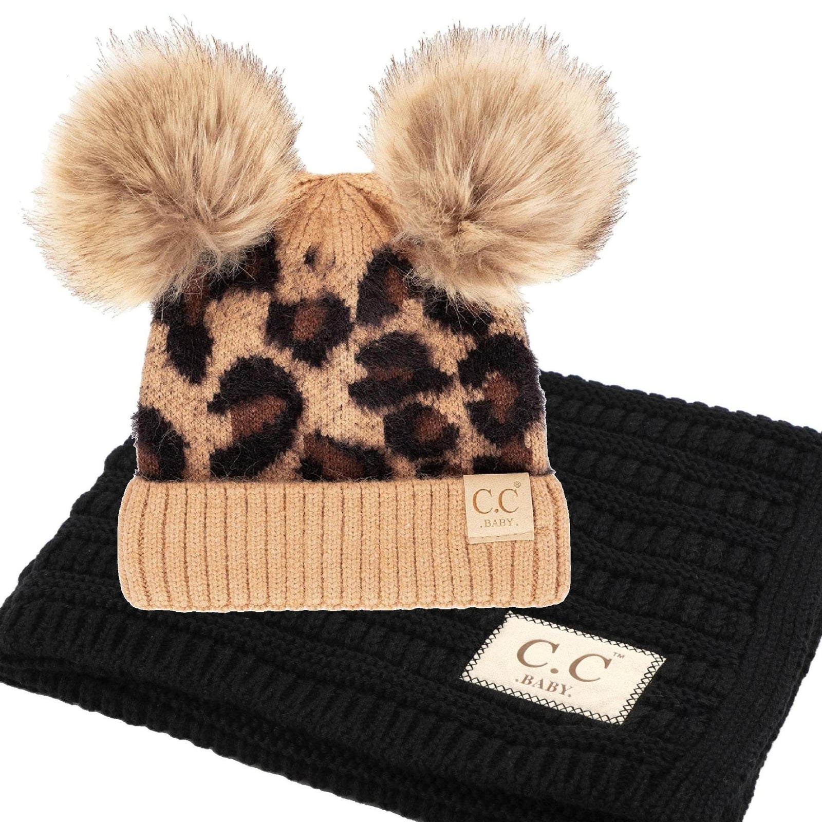CC Baby Leopard Gift Set, Blanket and Double Pom, Newborn to 12 Months, 1 - 5 Years - Truly Contagious