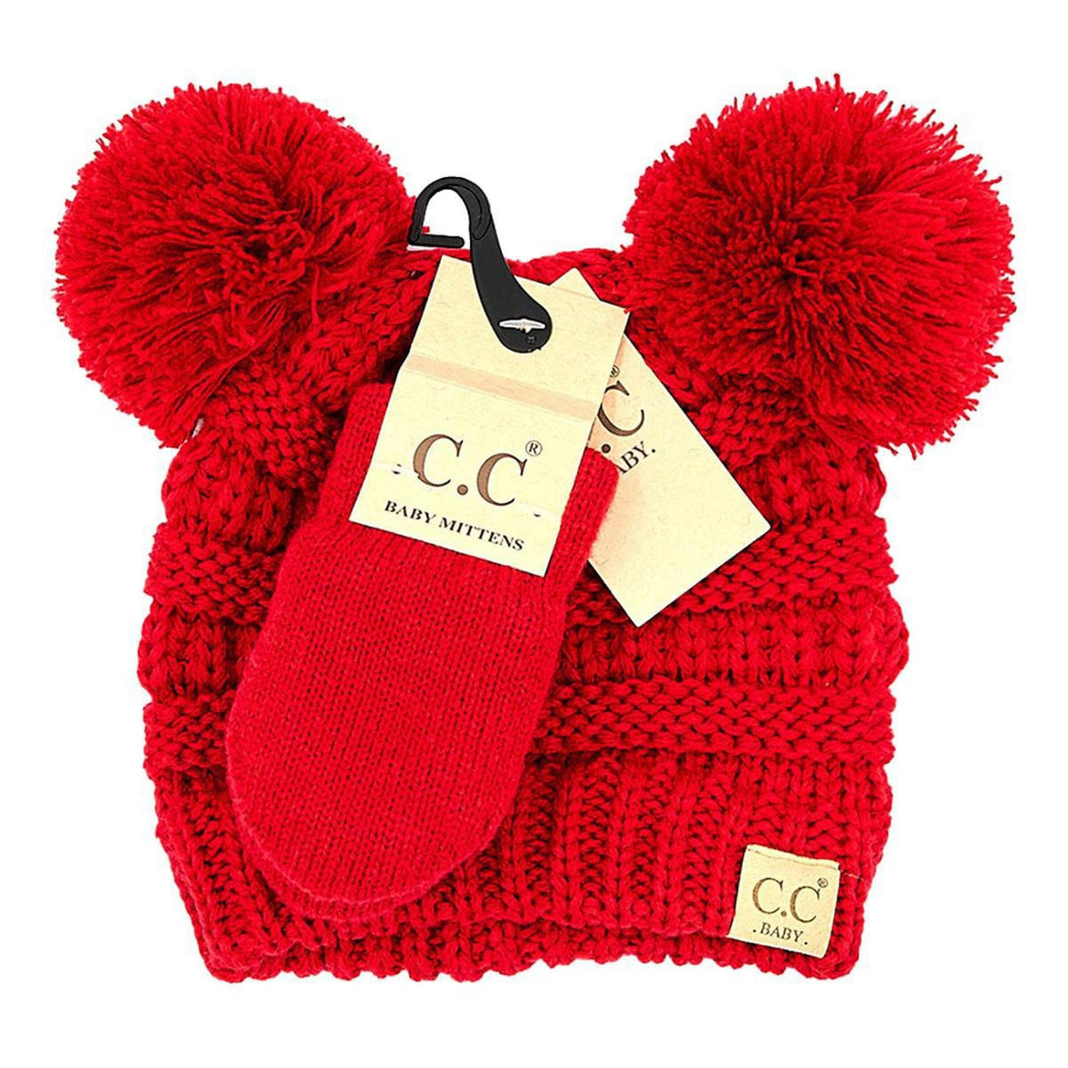 CC Baby Pom Pom Beanie and Mittens Set - Truly Contagious