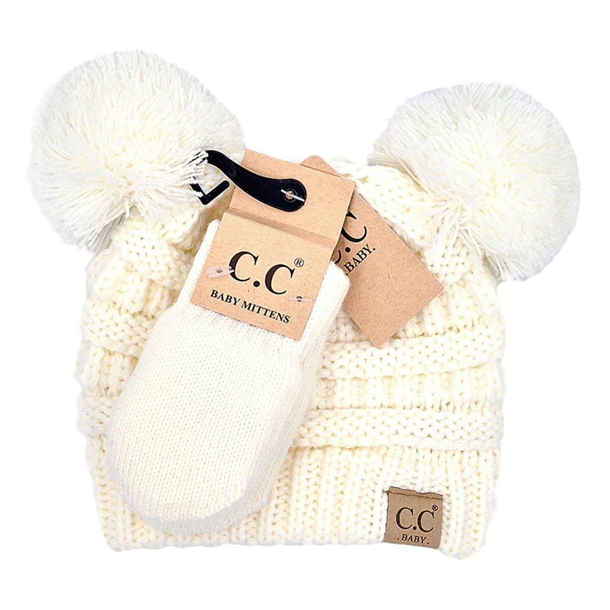 CC Baby Pom Pom Beanie and Mittens Set - Truly Contagious