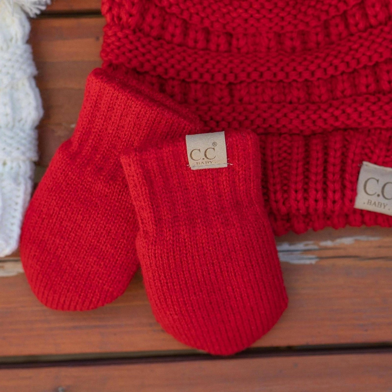 CC Baby Pom Pom Beanie and Mittens Set - Truly Contagious