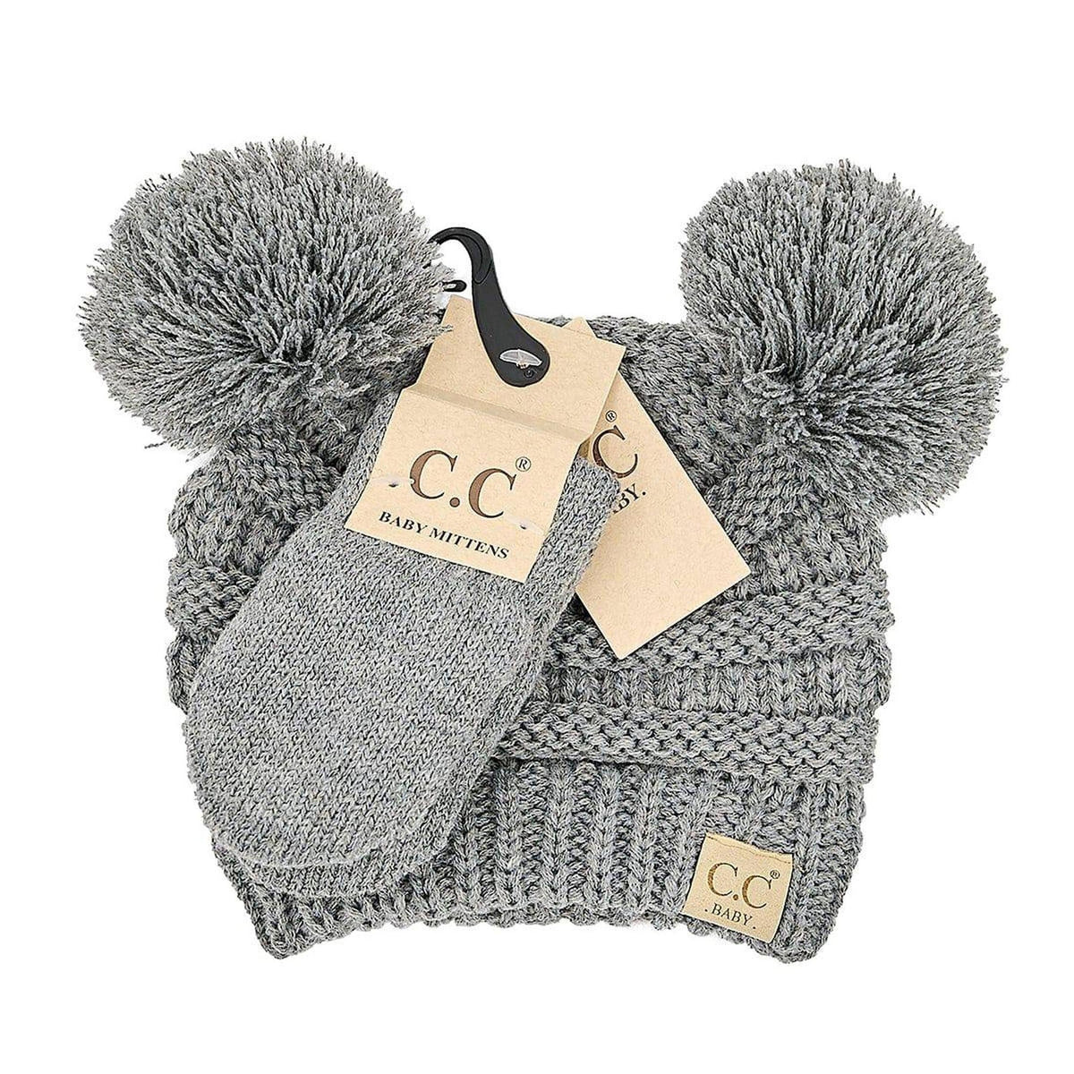 CC Baby Pom Pom Beanie and Mittens Set - Truly Contagious