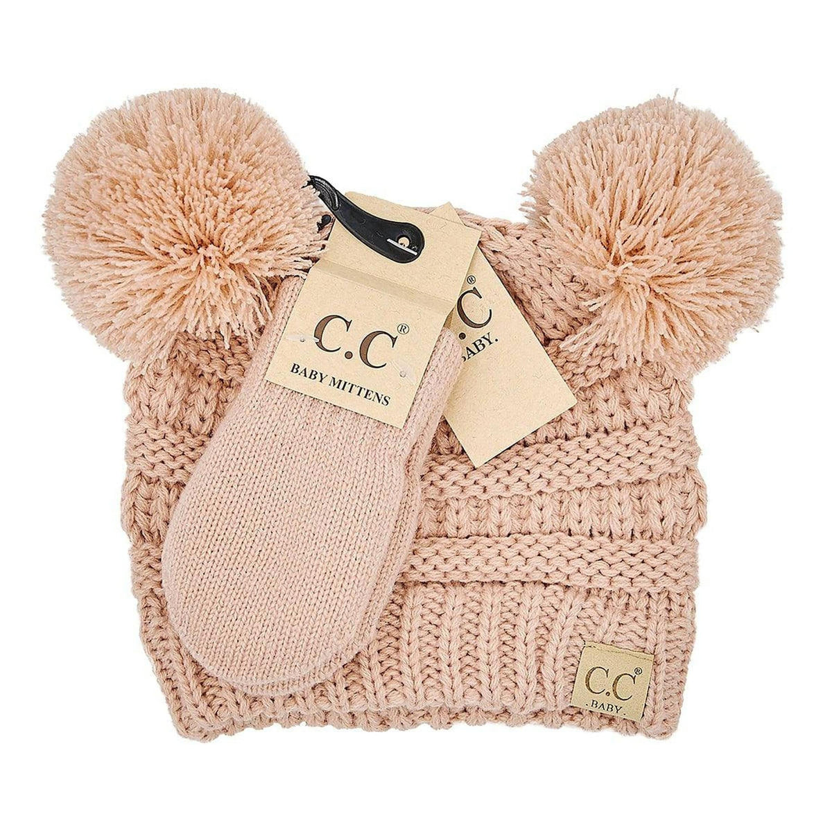 CC Baby Pom Pom Beanie and Mittens Set - Truly Contagious