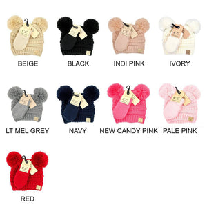 CC Baby Pom Pom Beanie and Mittens Set - Truly Contagious