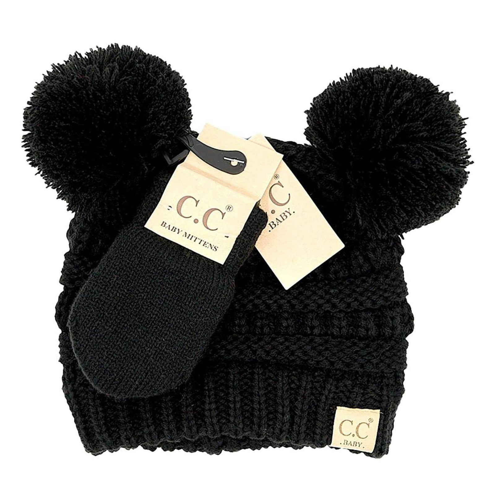 CC Baby Pom Pom Beanie and Mittens Set - Truly Contagious