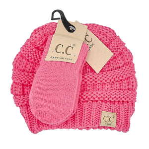 CC Baby Unisex Beanie and Mitten Set for Newborn to 12 Months - Truly Contagious