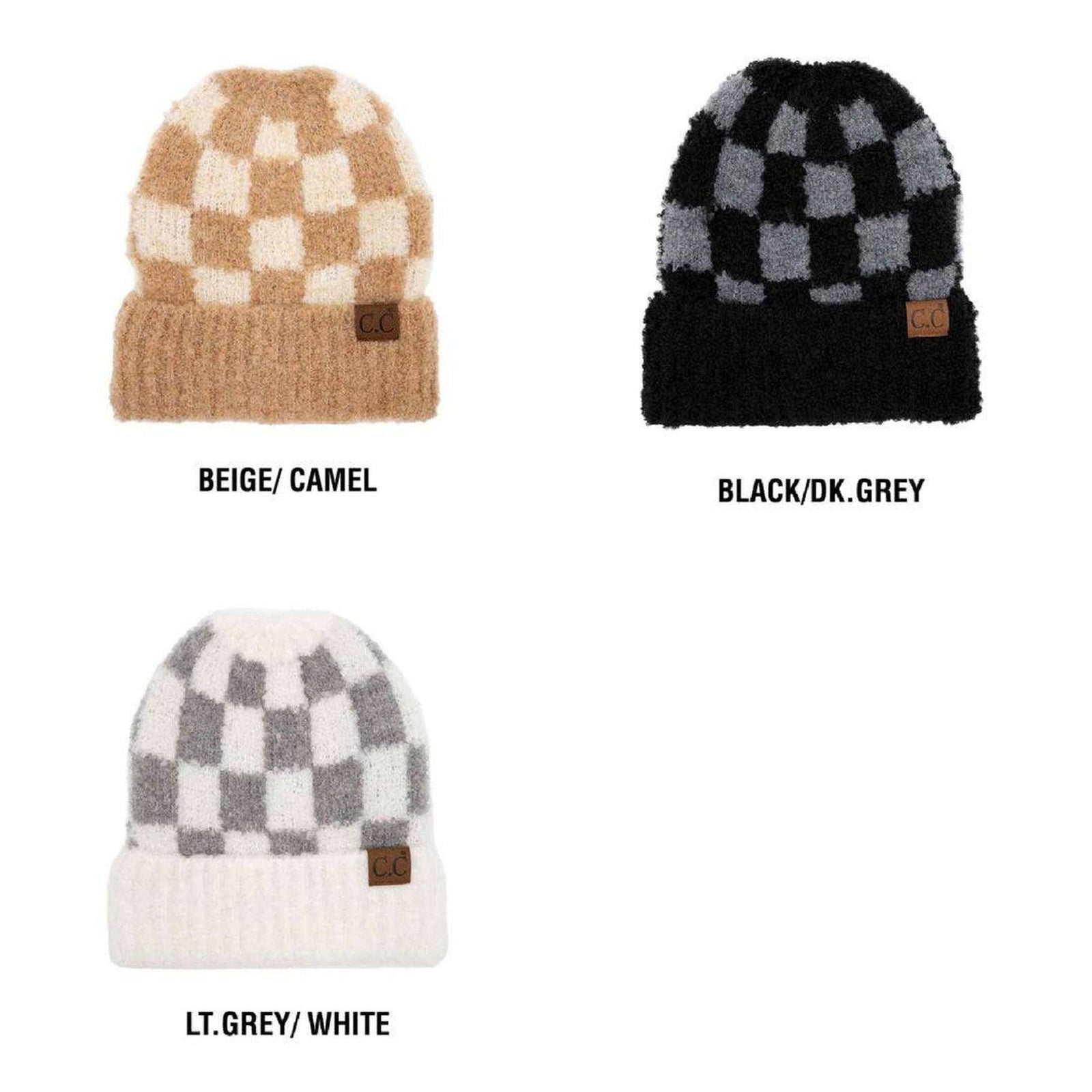 CC Beanie Oh so Soft Check Boucle Skully Hats - Truly Contagious