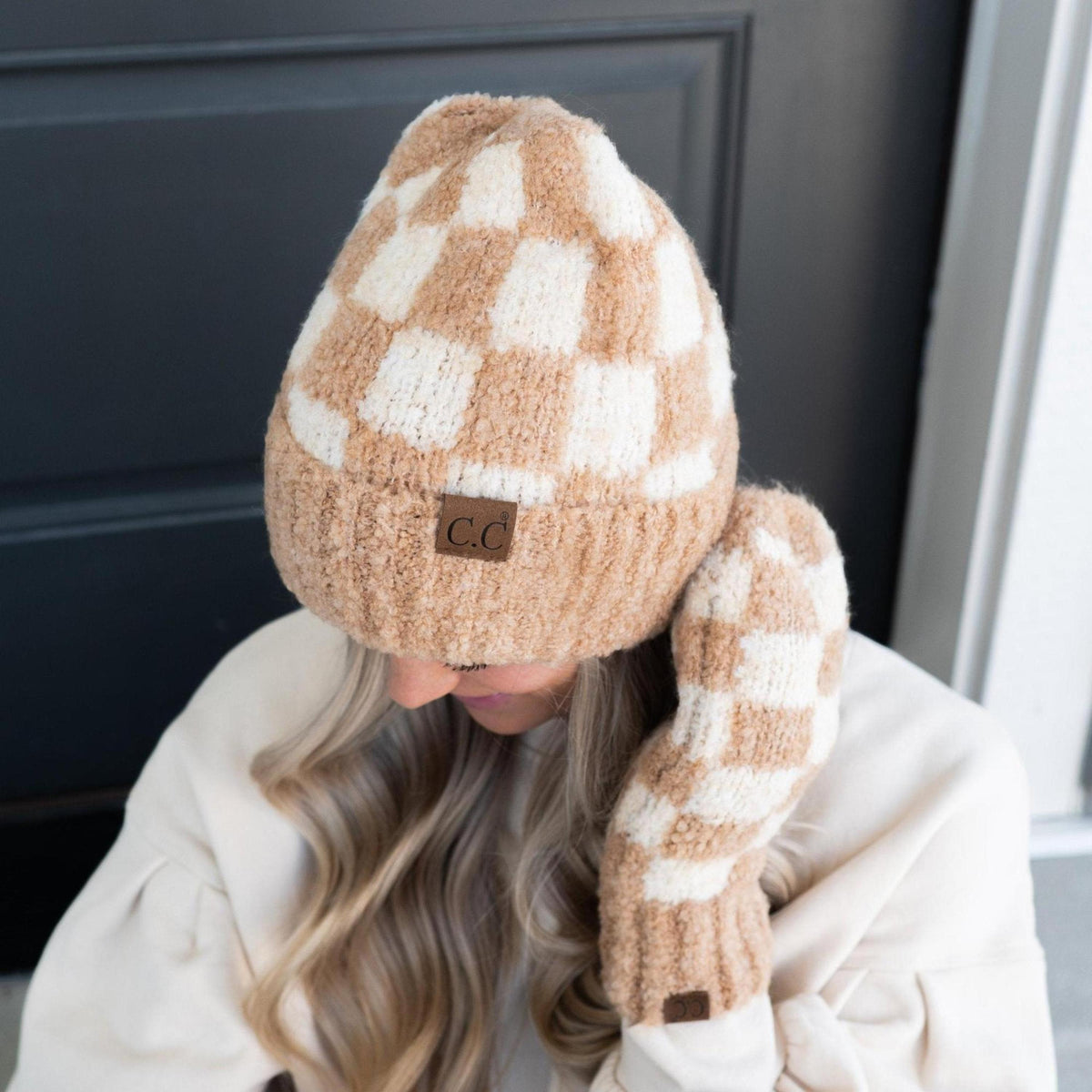 CC Beanie Oh so Soft Check Boucle Skully Hats - Truly Contagious