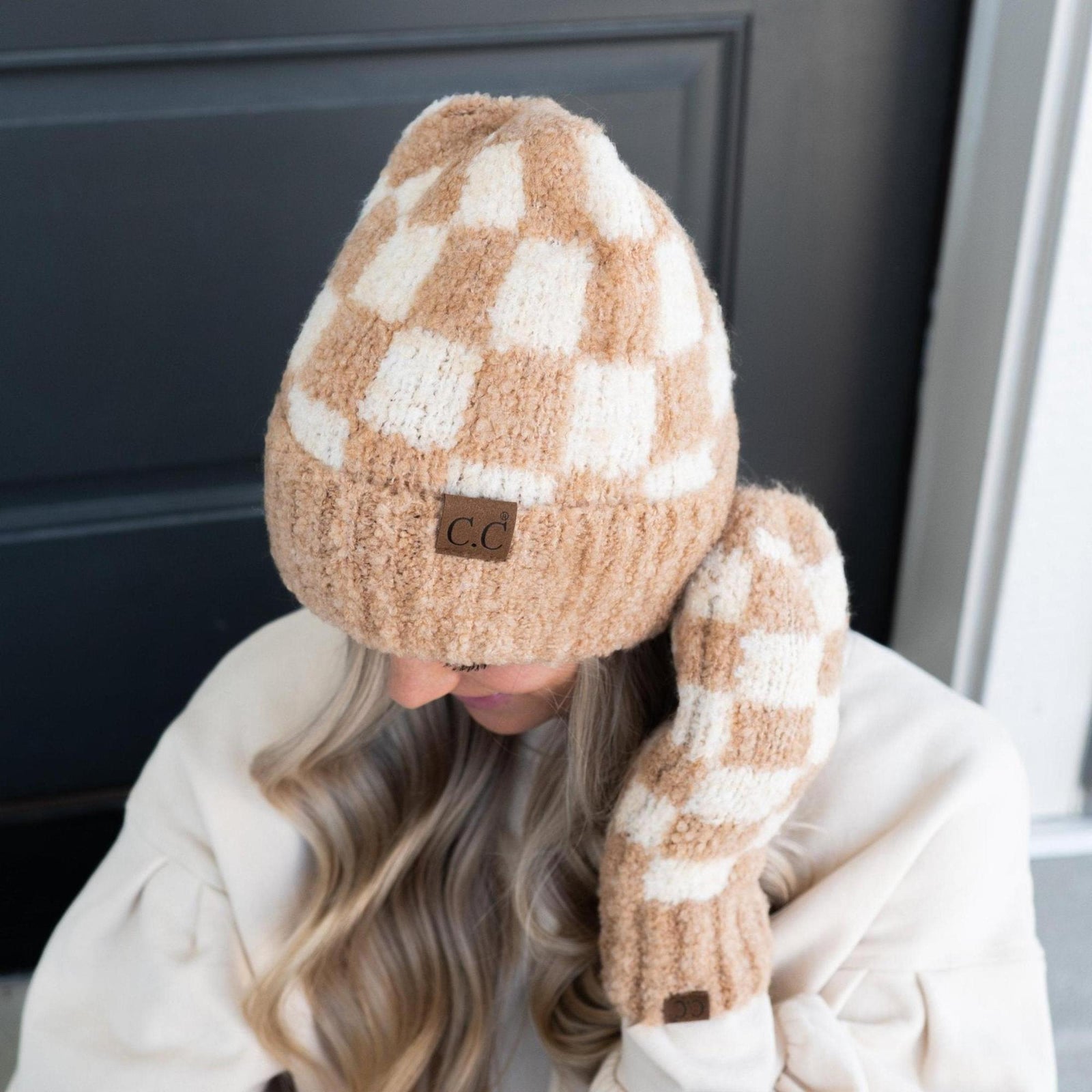CC Beanie Oh so Soft Check Boucle Skully Hats - Truly Contagious