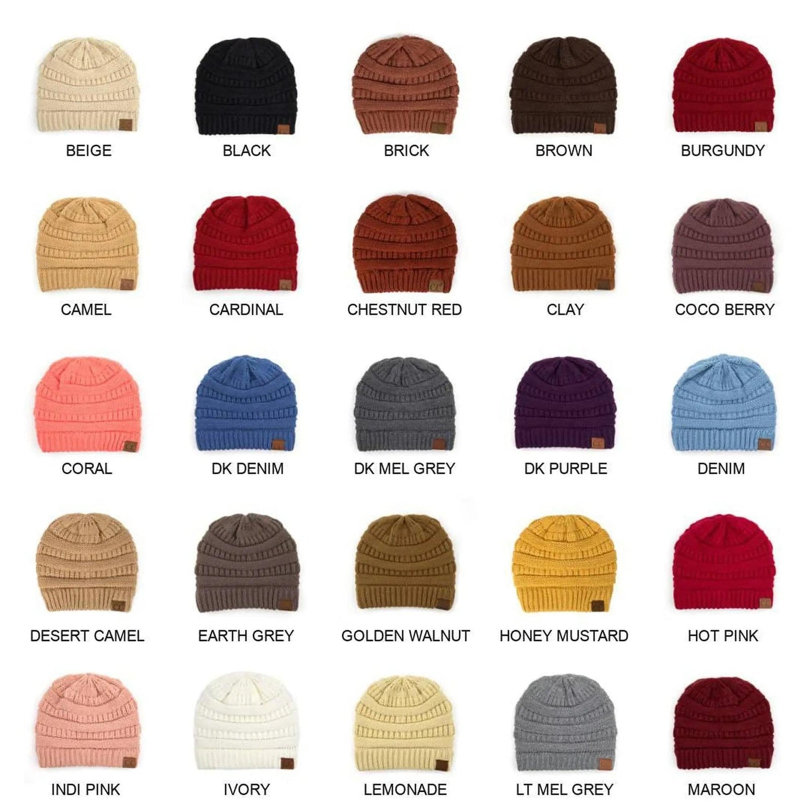 CC Beanie Popular Unisex Cable Knit Men Women Kids Skully Winter Hats by Truly Contagious - Truly Contagious
