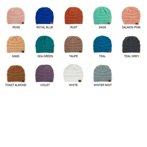 CC Beanie Popular Unisex Cable Knit Men Women Kids Skully Winter Hats by Truly Contagious - Truly Contagious