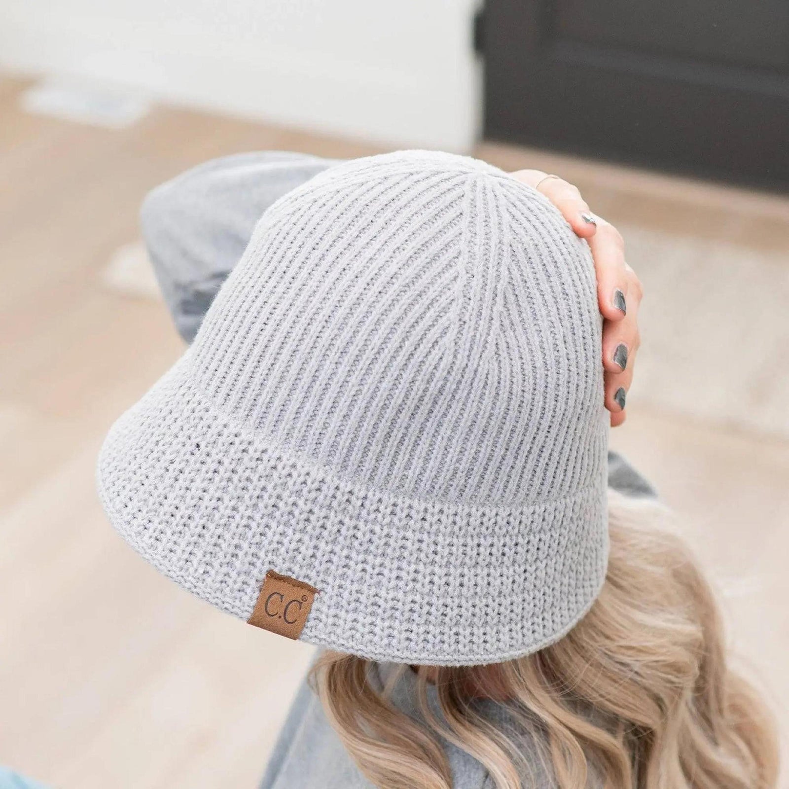 CC Beanie Ribbed Knit Adjustable Bucket Hat by Truly Contagious - Truly Contagious