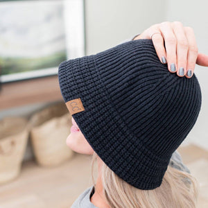 CC Beanie Ribbed Knit Adjustable Bucket Hat by Truly Contagious - Truly Contagious