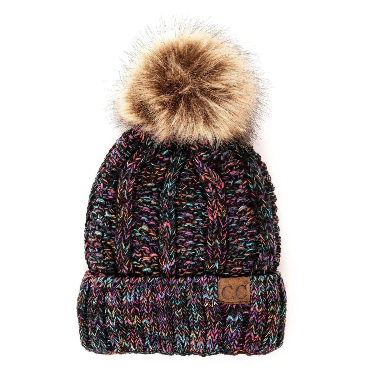 CC Bold Pom Accented Kids Youth to Adult Beanies Hats - Truly Contagious