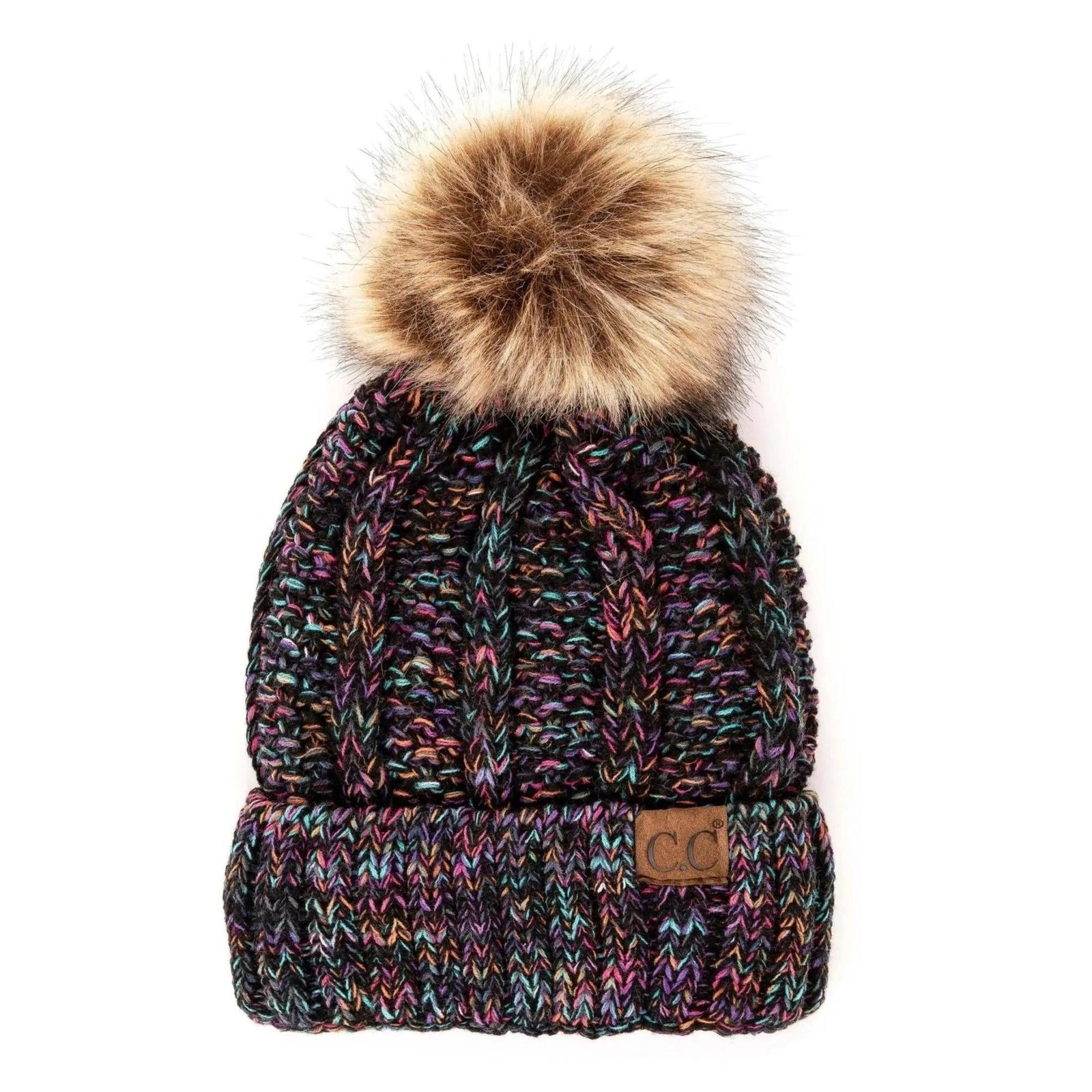 CC Bold Pom Accented Kids Youth to Adult Beanies Hats - Truly Contagious