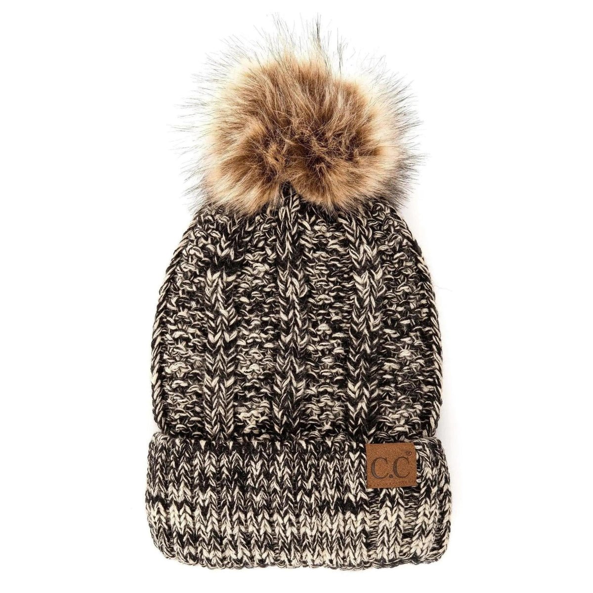 CC Bold Pom Accented Kids Youth to Adult Beanies Hats - Truly Contagious