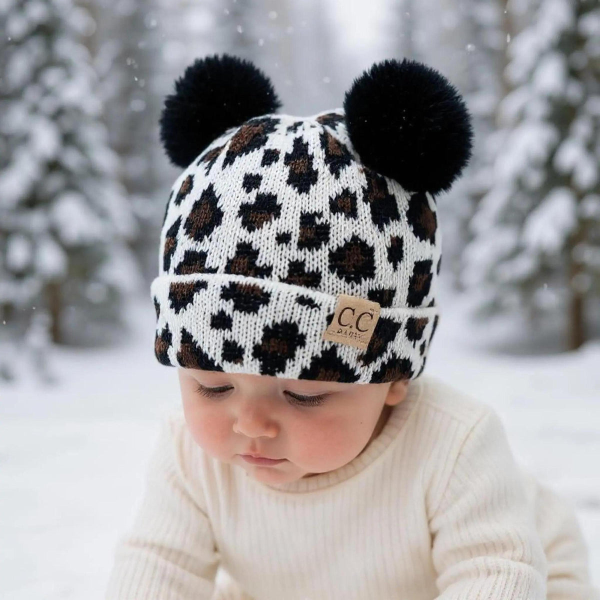 CC Brand Baby Animal Print Newborn - 12 Months Leopard Beanie - Truly Contagious