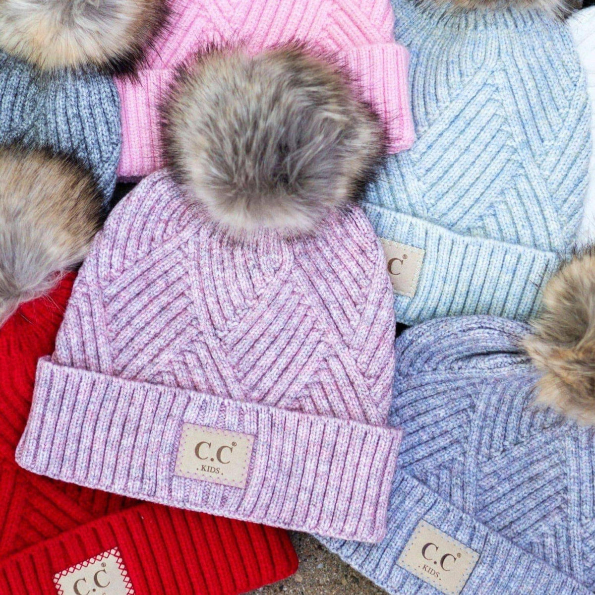 CC Brand Kids Criss - Cross Suede Patch Beanie - Truly Contagious