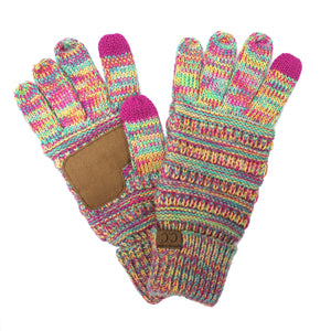 CC Brand Multi - Toned Touchscreen Tech Phone Gloves Winter Accessories - Truly Contagious