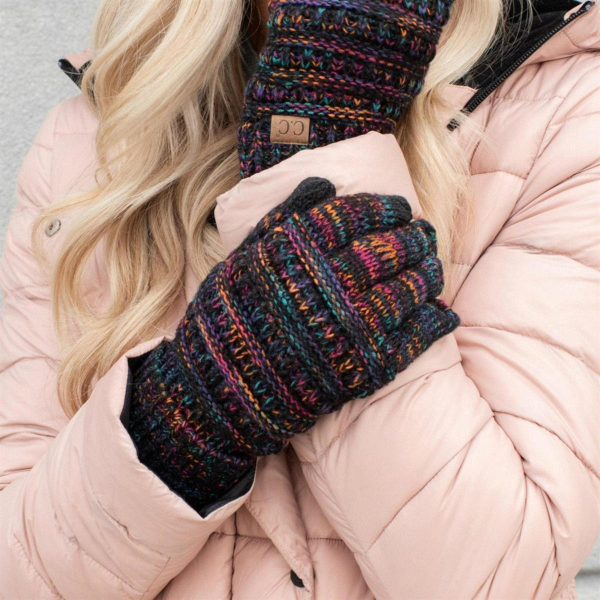 CC Brand Multi - Toned Touchscreen Tech Phone Gloves Winter Accessories - Truly Contagious