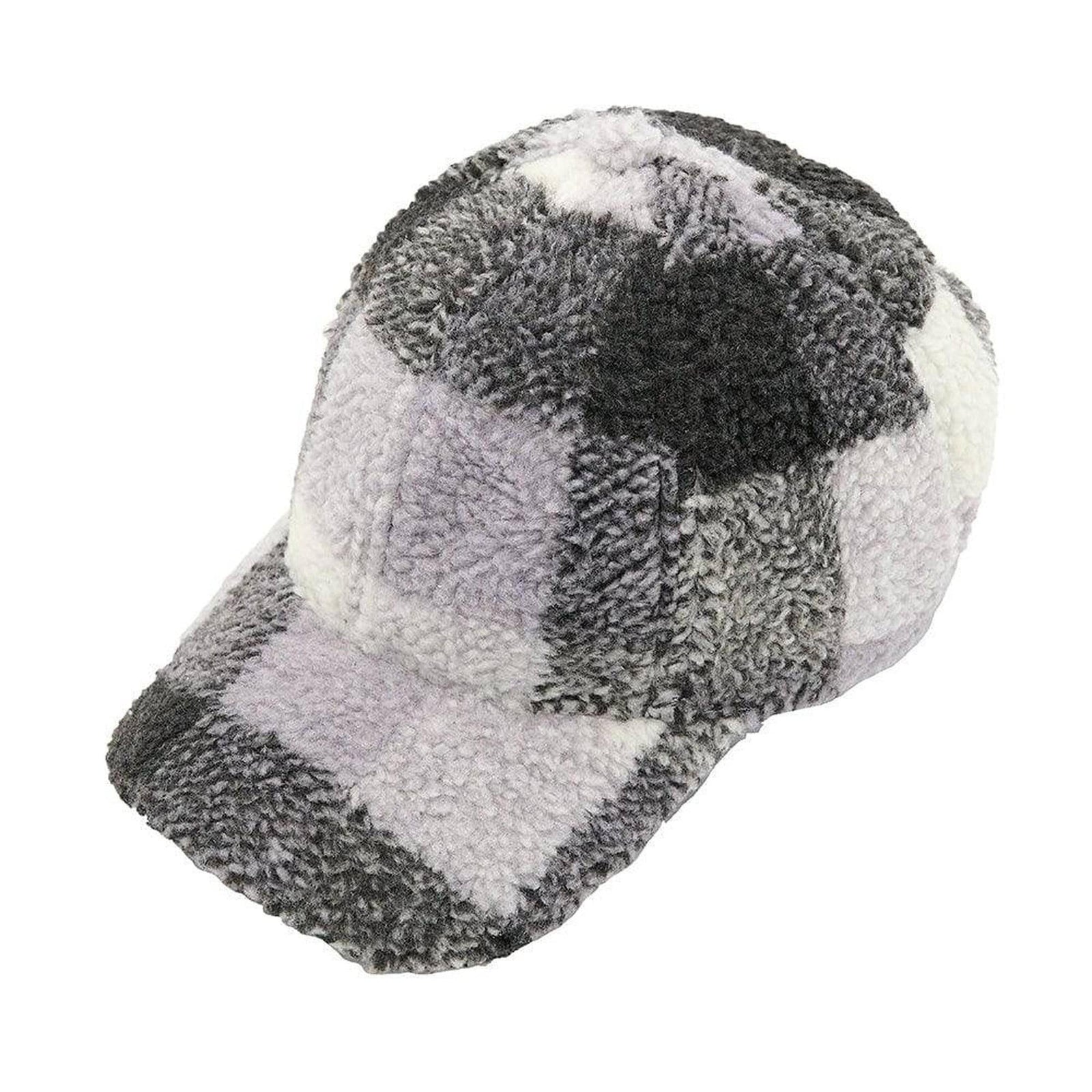 CC Buffalo Plaid - Checkered Pattern Sherpa Cap - Truly Contagious