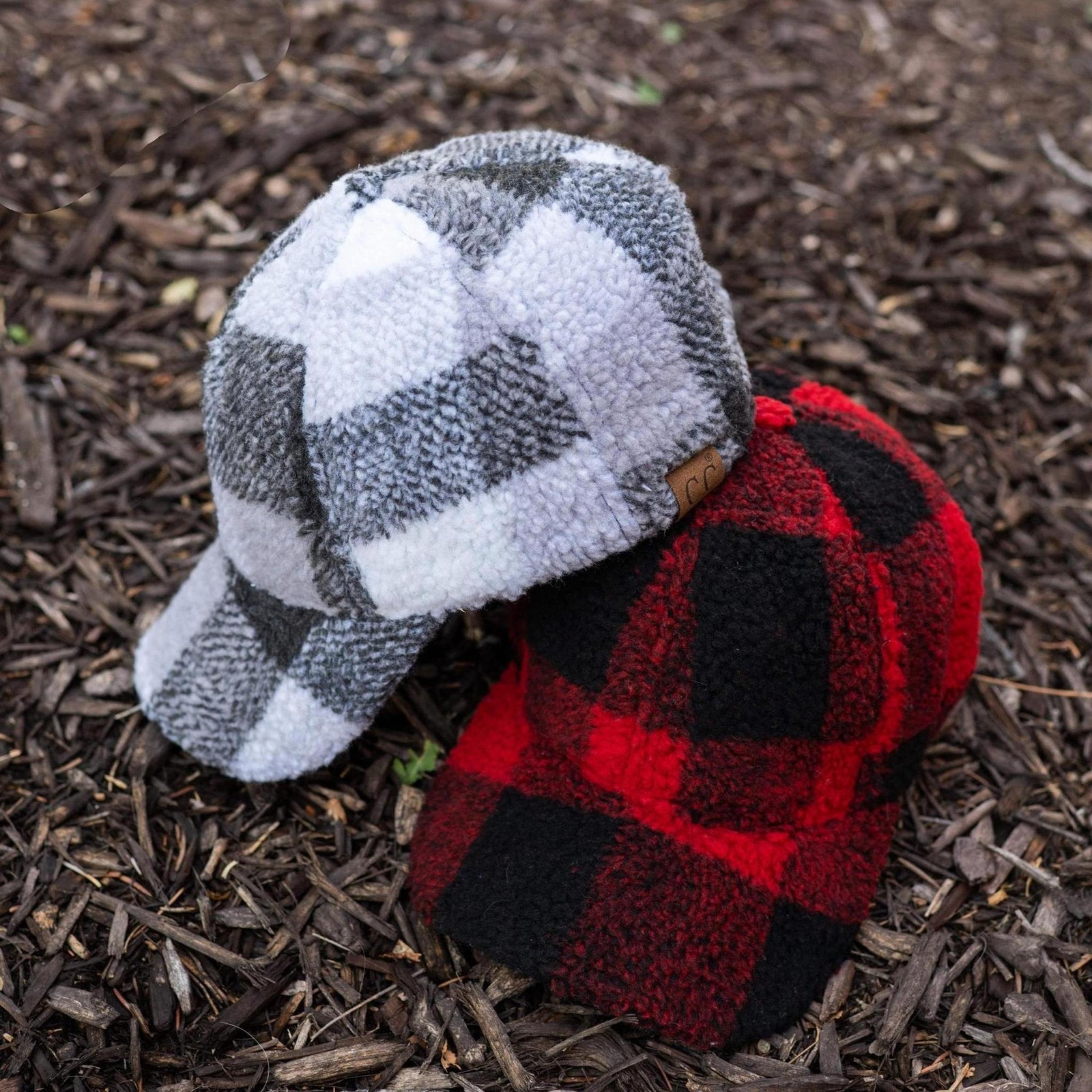 CC Buffalo Plaid - Checkered Pattern Sherpa Cap - Truly Contagious