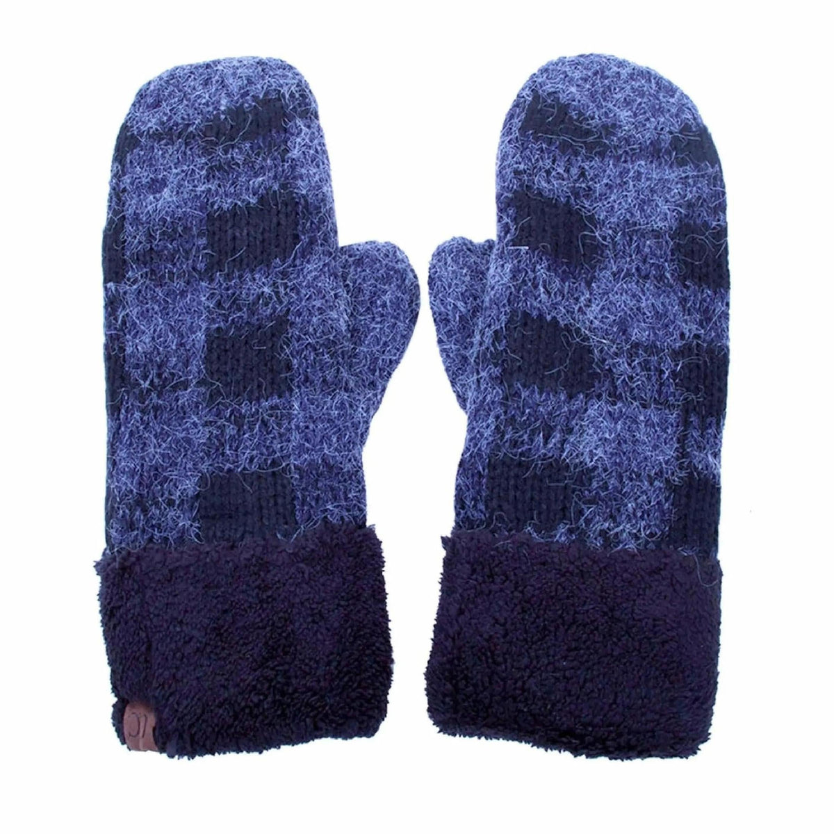 CC Buffalo Plaid Sherpa Lined Winter Fashion Women Mittens - Truly Contagious