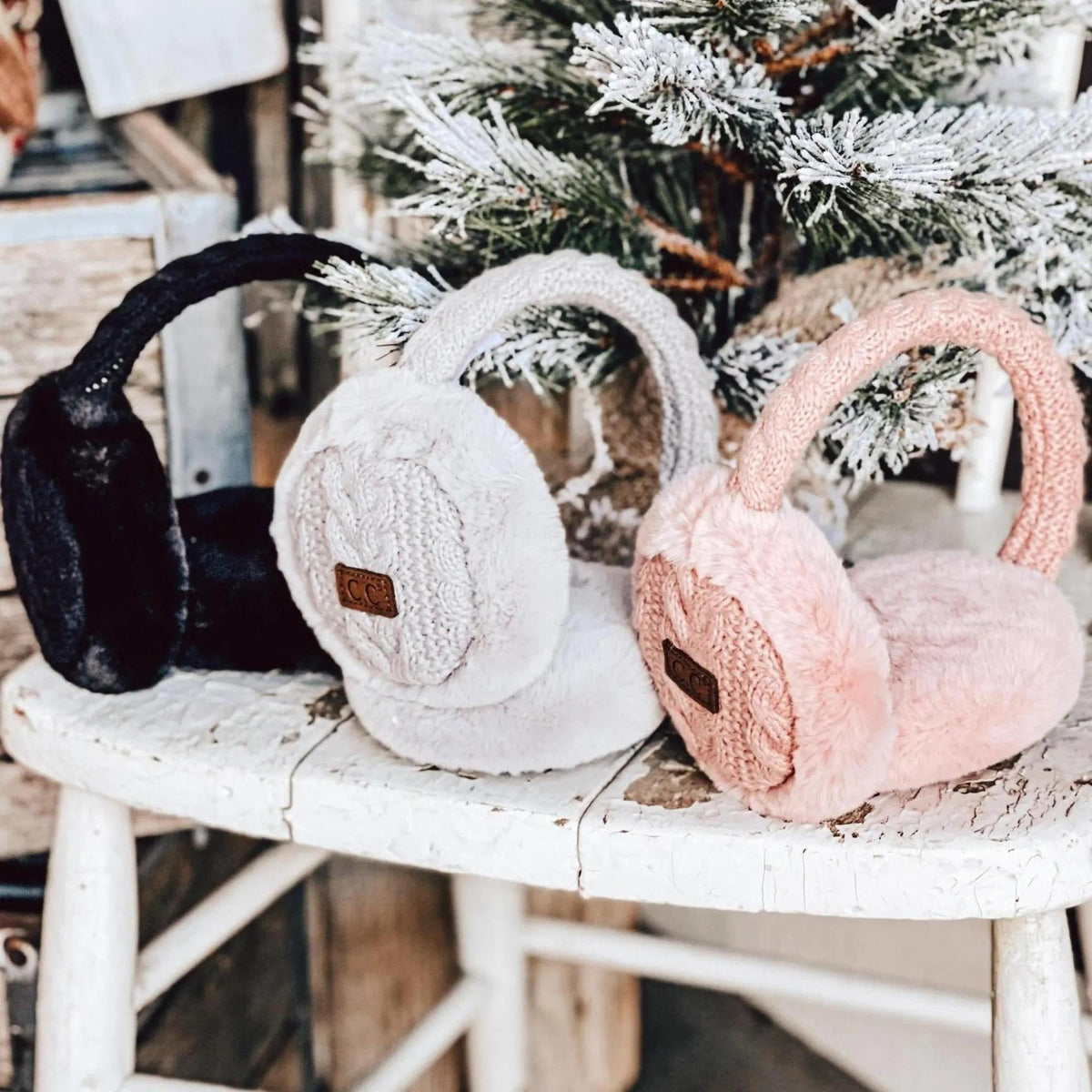 CC Cable Knit Earmuffs - Truly Contagious