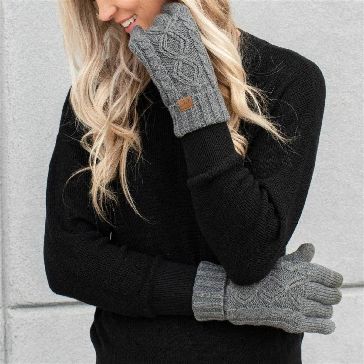 CC Cable Knit Fleece Lined Gloves - Truly Contagious