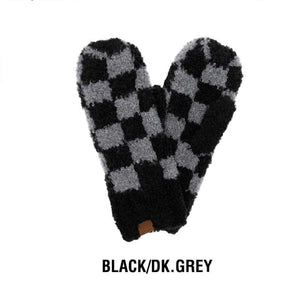 CC Checkered Boucle Oh - So - Soft Mittens - Truly Contagious
