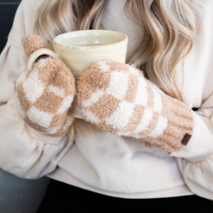 CC Checkered Boucle Oh - So - Soft Mittens - Truly Contagious