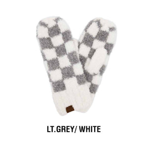 CC Checkered Boucle Oh - So - Soft Mittens - Truly Contagious