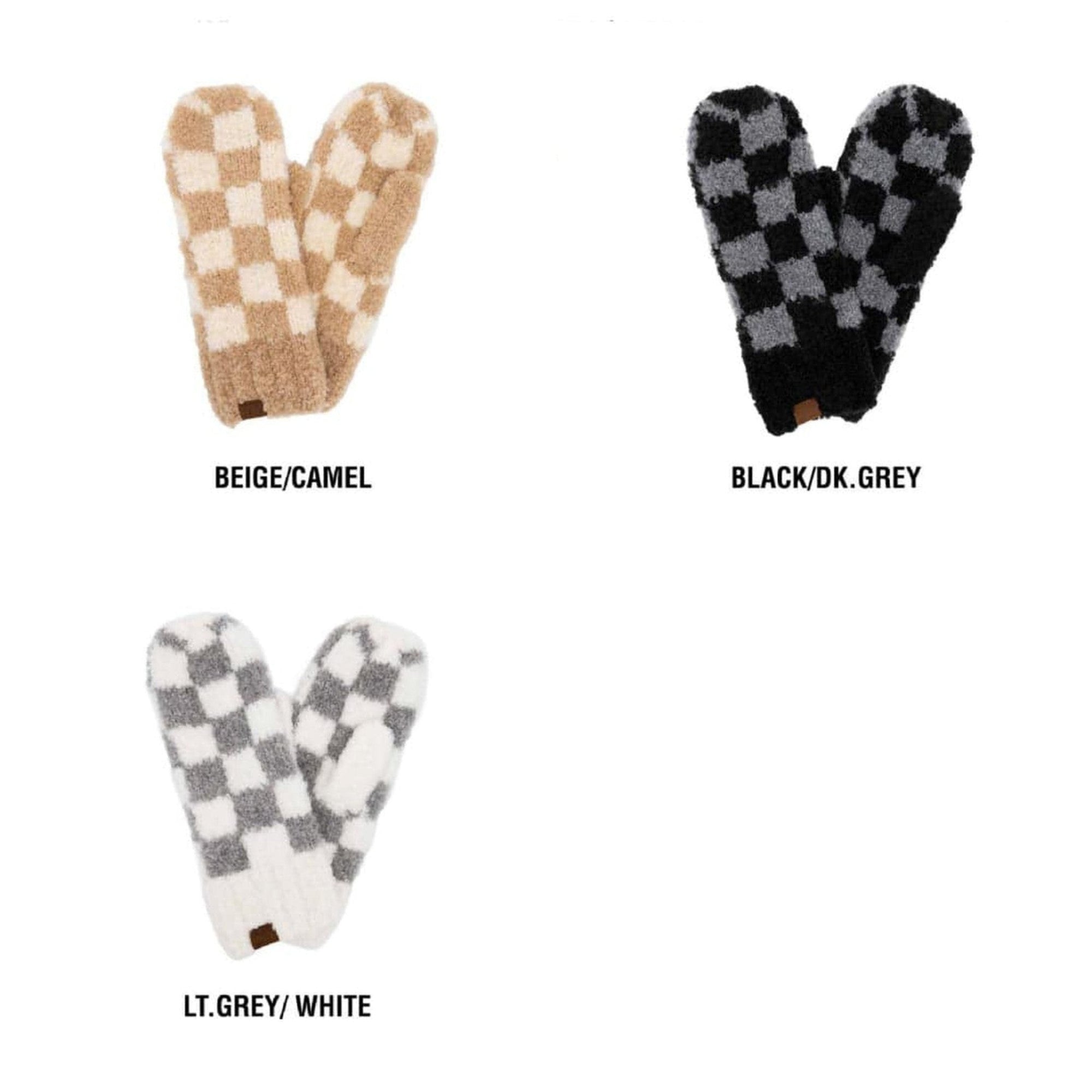 CC Checkered Boucle Oh - So - Soft Mittens - Truly Contagious