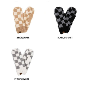 CC Checkered Boucle Oh - So - Soft Mittens - Truly Contagious