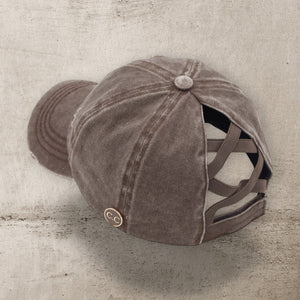 CC Cotton Hats Criss Cross Style Women Cap for Ponytails - Mask Glasses Compatible - Truly Contagious