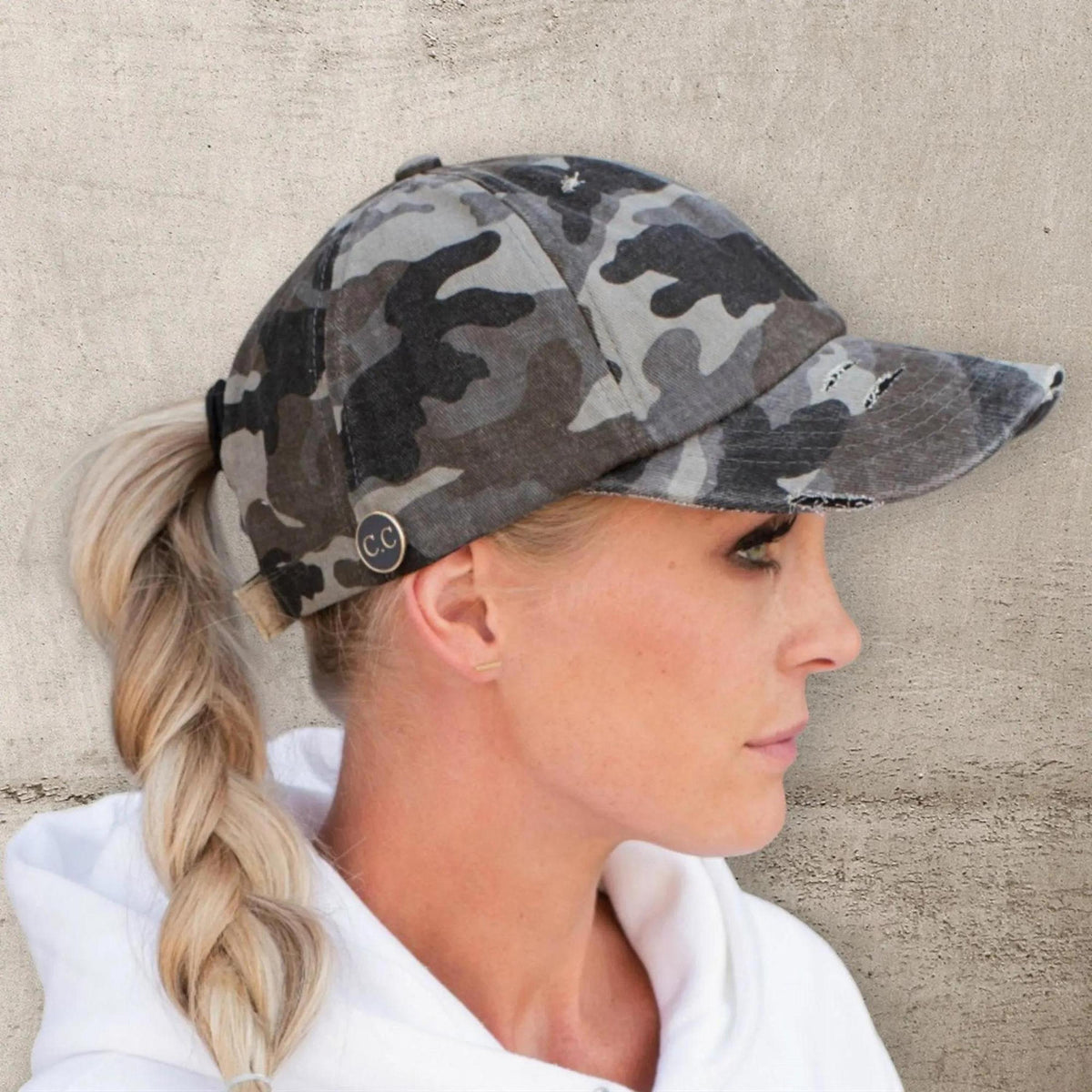 CC Cotton Hats Criss Cross Style Women Cap for Ponytails - Mask Glasses Compatible - Truly Contagious