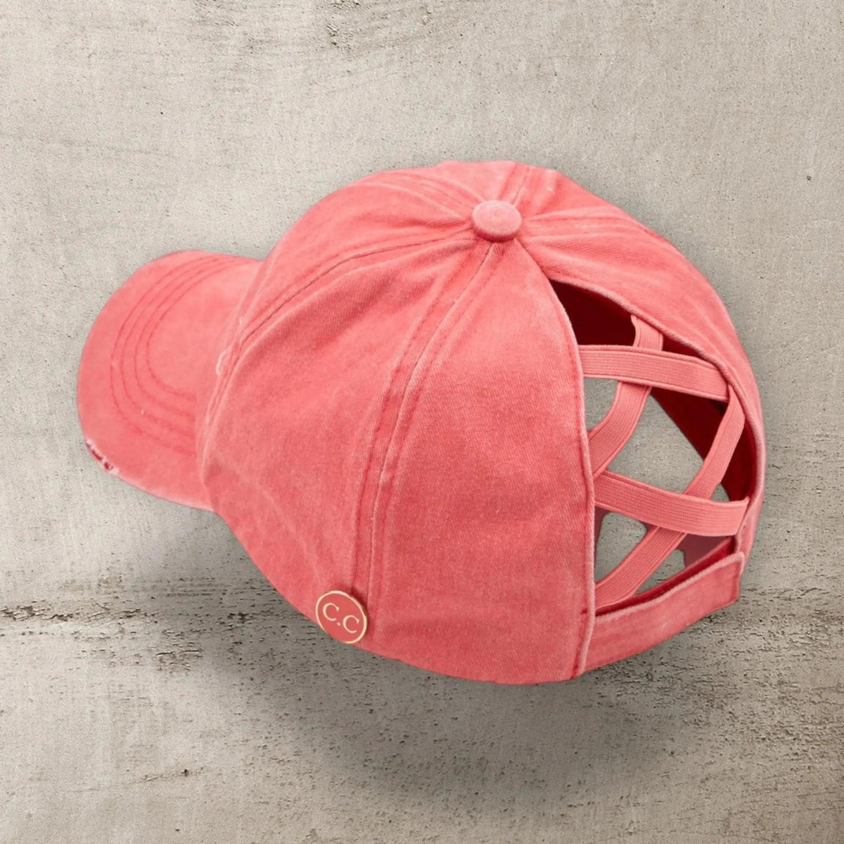 CC Cotton Hats Criss Cross Style Women Cap for Ponytails - Mask Glasses Compatible - Truly Contagious