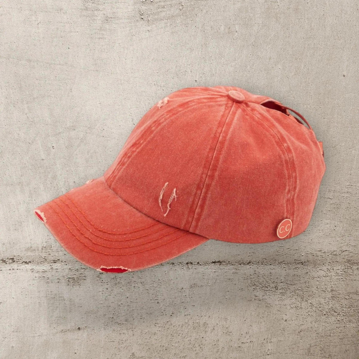 CC Cotton Hats Criss Cross Style Women Cap for Ponytails - Mask Glasses Compatible - Truly Contagious